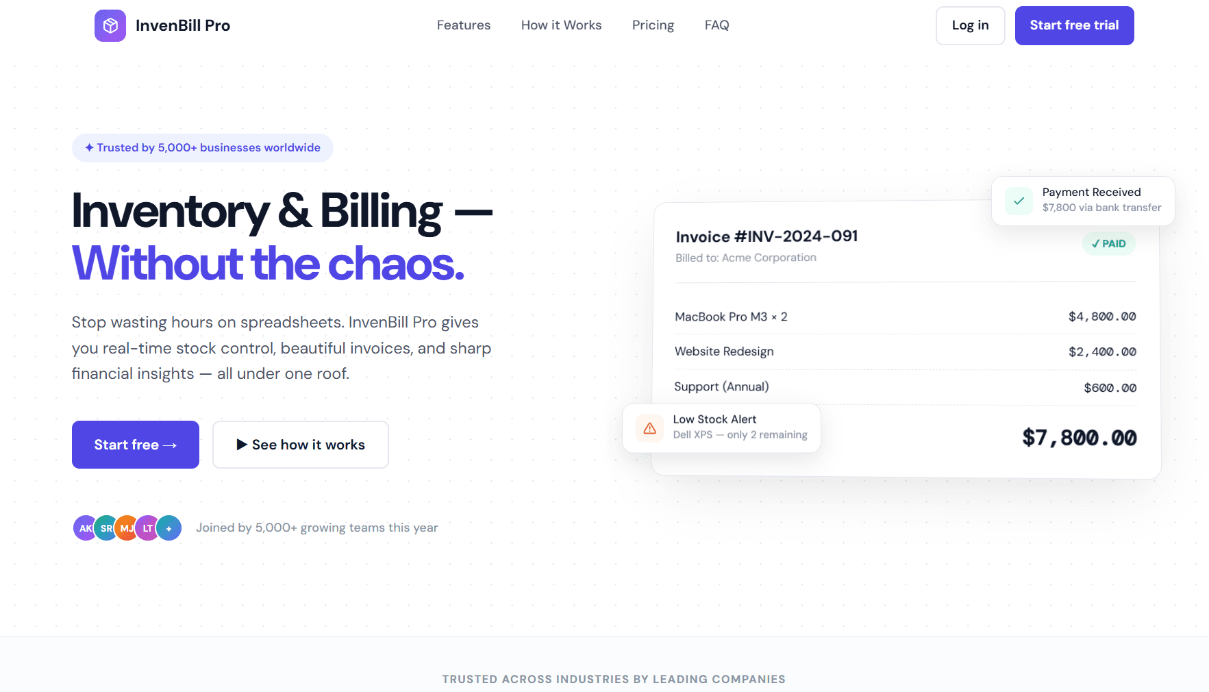 Inventory & Billing SaaS - Web App